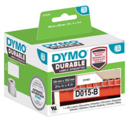 Rotolo 300 etichette LW Durable 1933088 - 59 x 102 mm - PP - bianco - Dymo